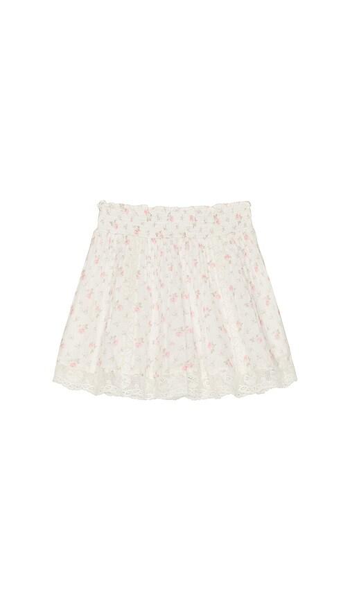 loveshackfancy tween solena skirt in ivory.
