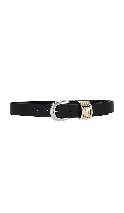 lovestrength emery leather belt in black.