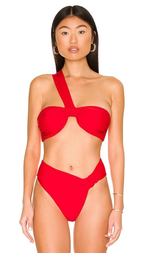 lovewave the alexi top in red.