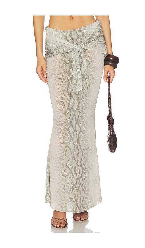 lovewave the charisse maxi skirt in taupe.