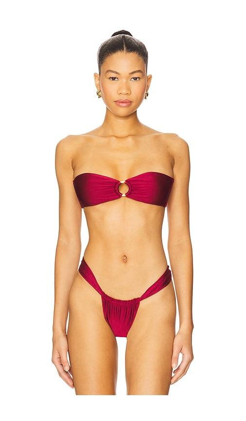 lovewave the helena top in burgundy.