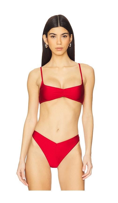 lovewave the megara top in red.