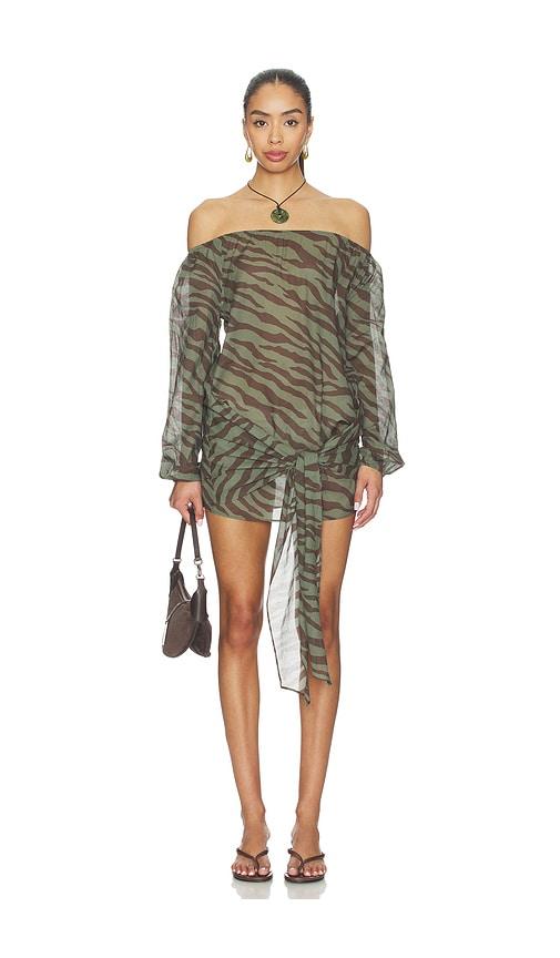 lovewave the neko mini dress in army,brown.