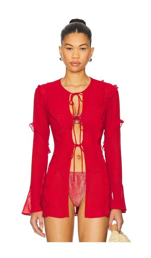 lovewave the sana top in red.