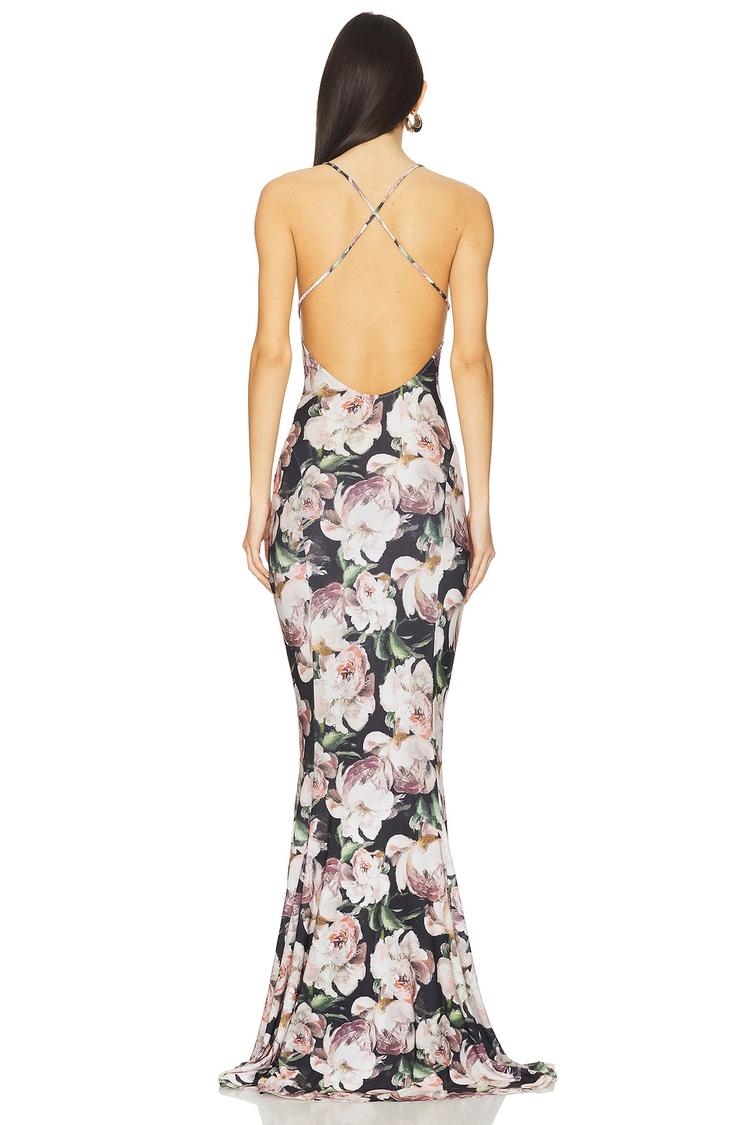 low back slip fishtail gown
