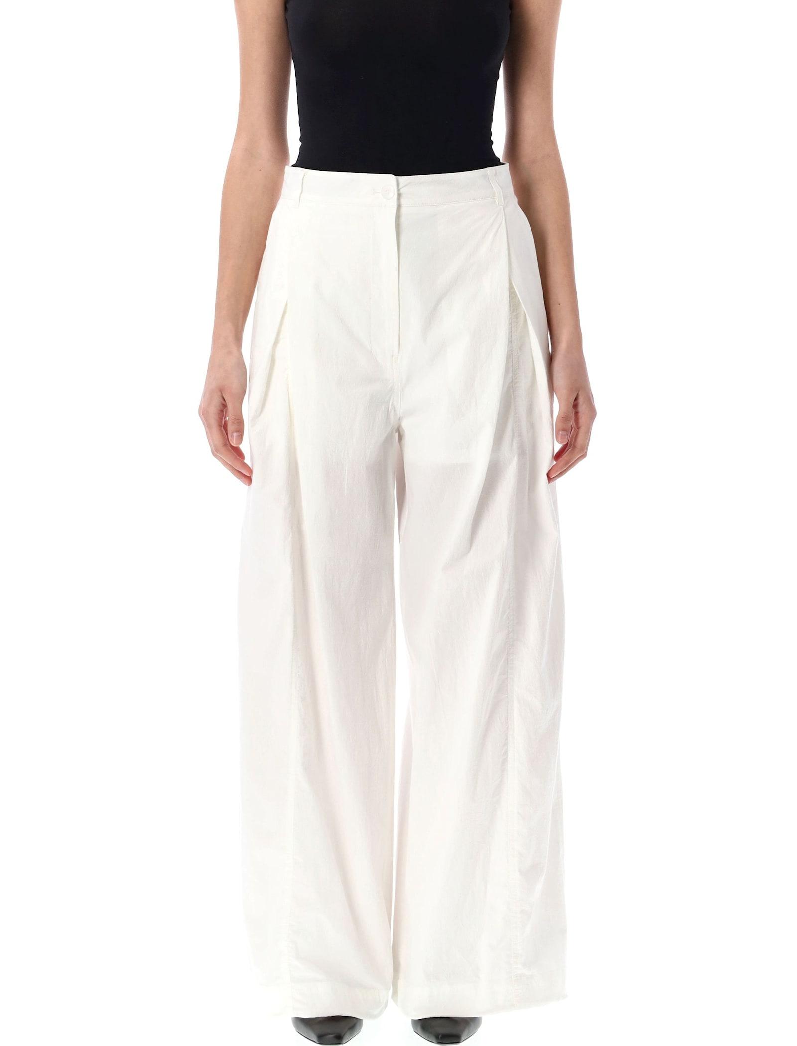 low classic cotton tuck wide pants