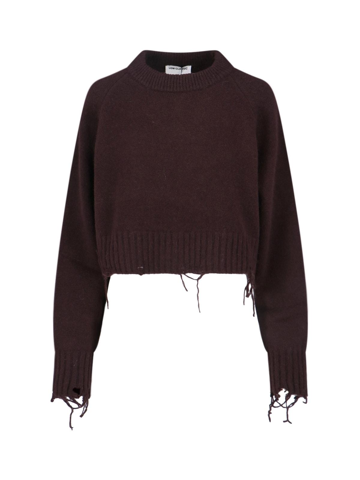 low classic damage crop sweater