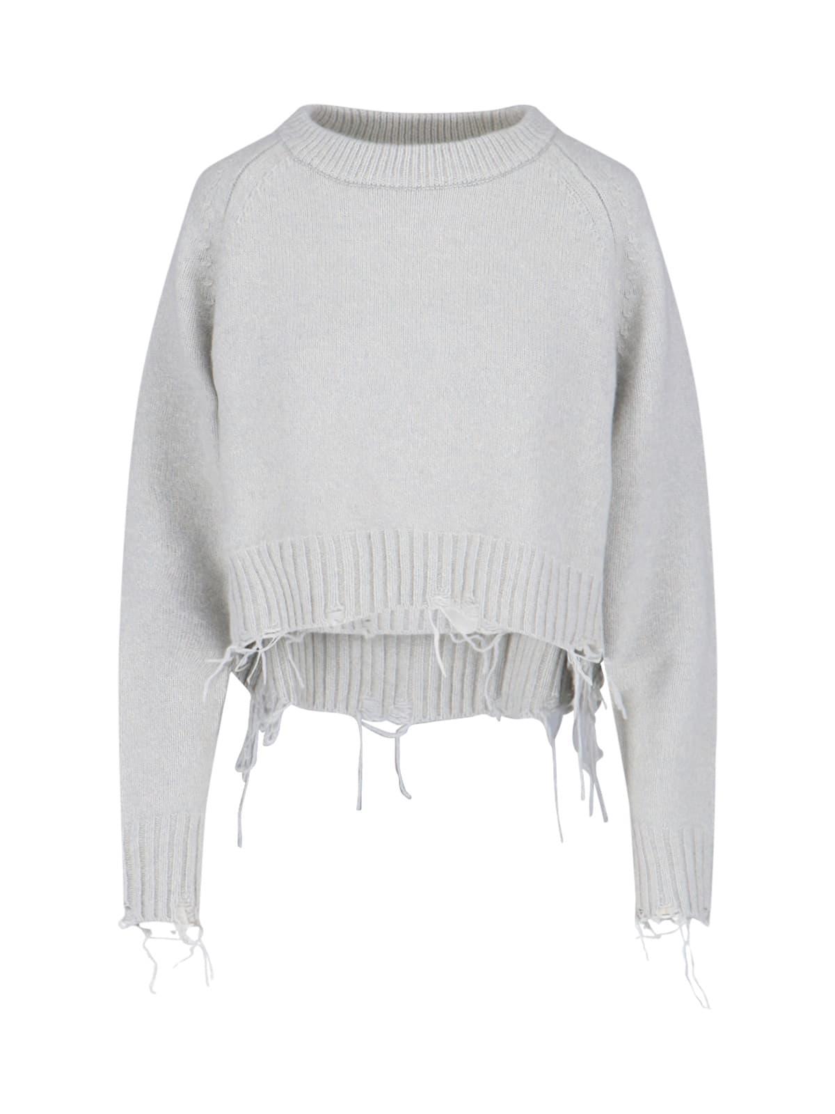 low classic damage crop sweater