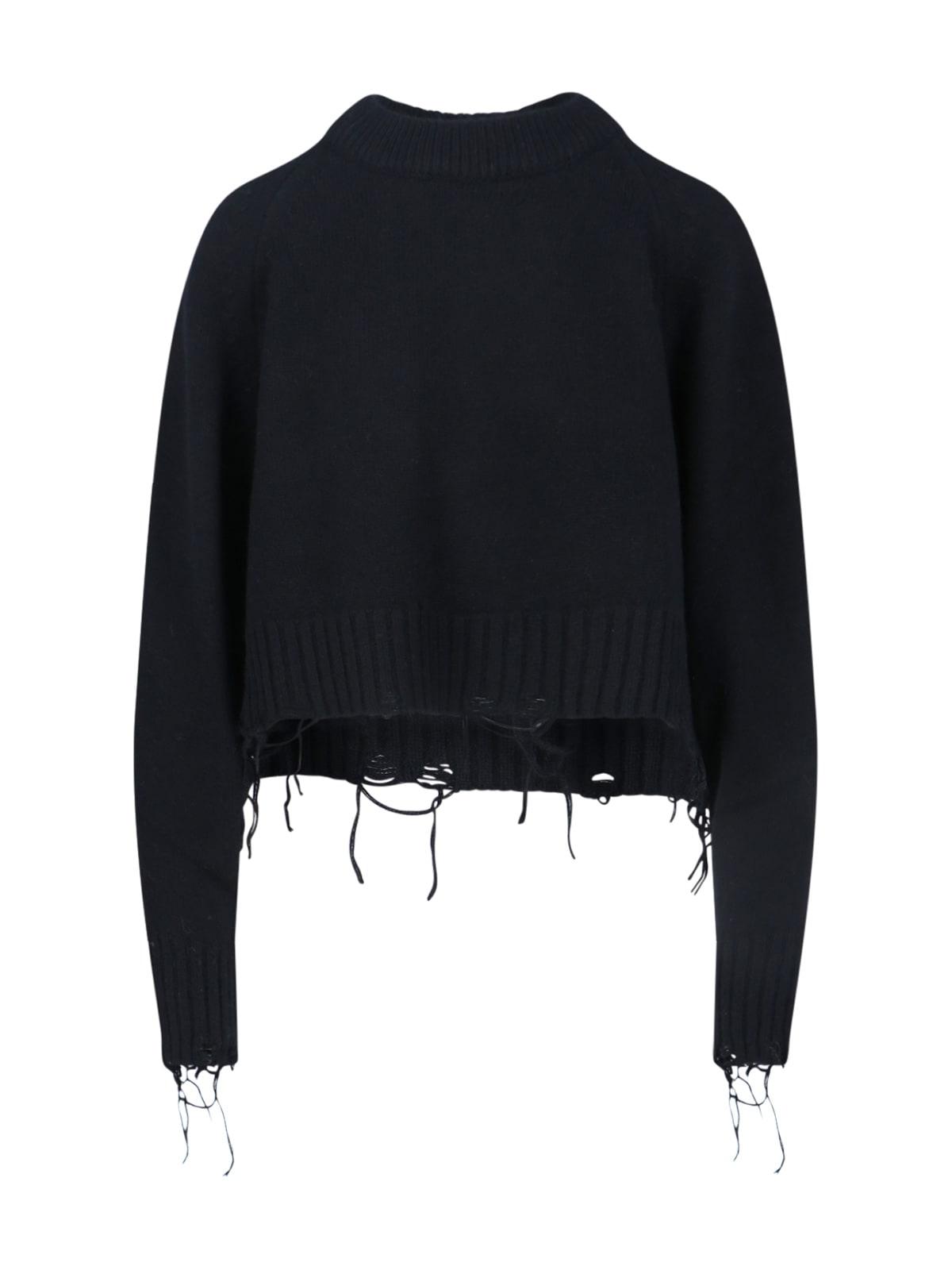low classic damage crop sweater