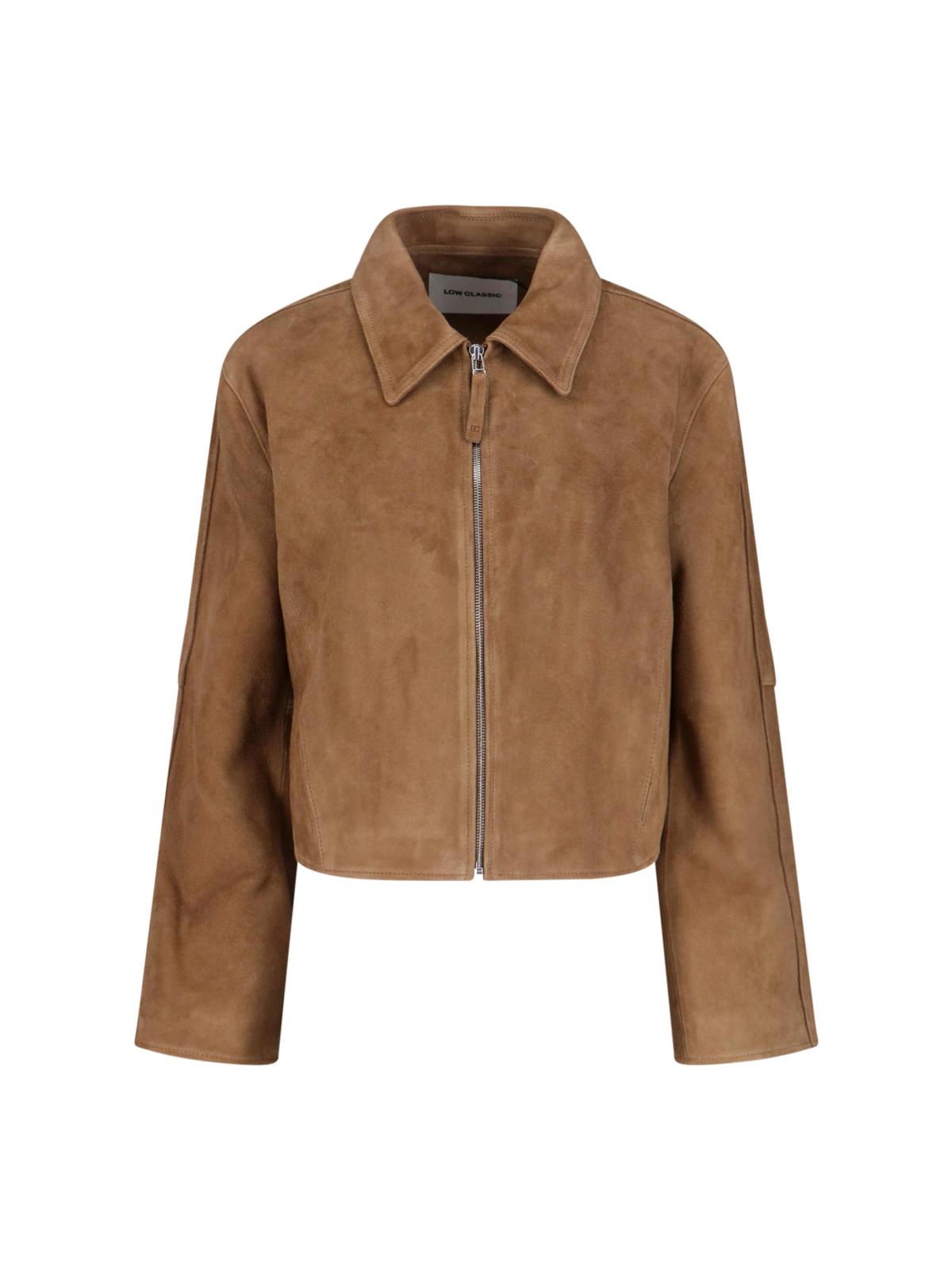 low classic jackets brown goat leather - women