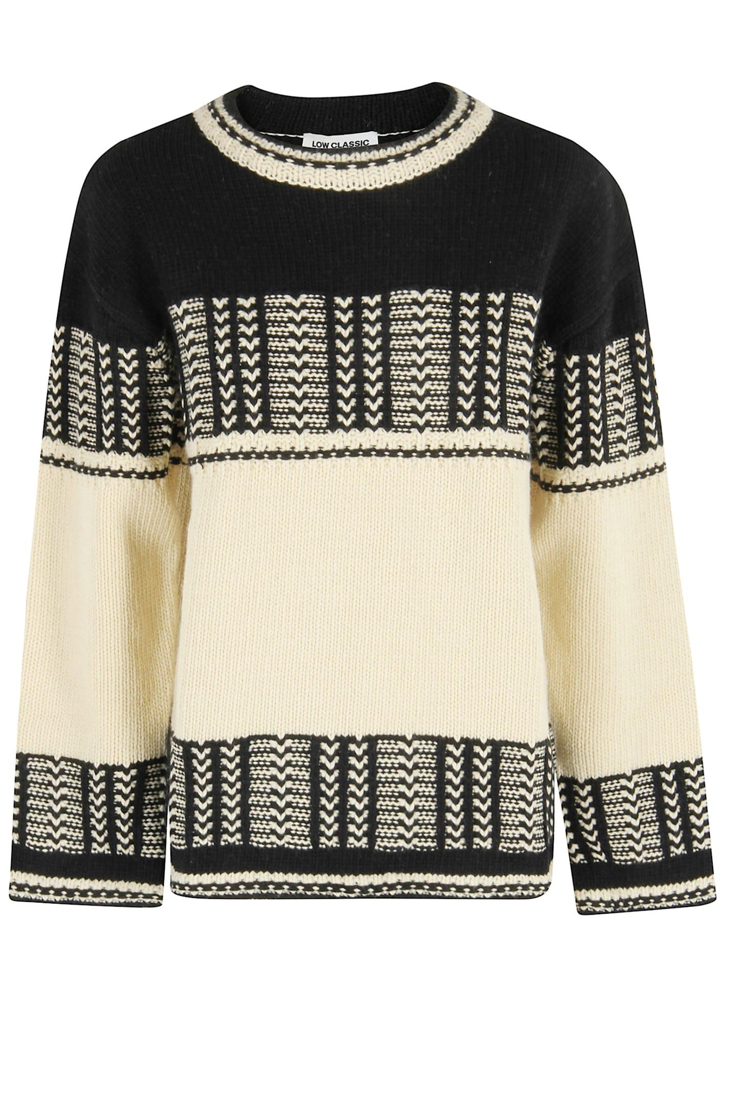 low classic jacquard knit sweater