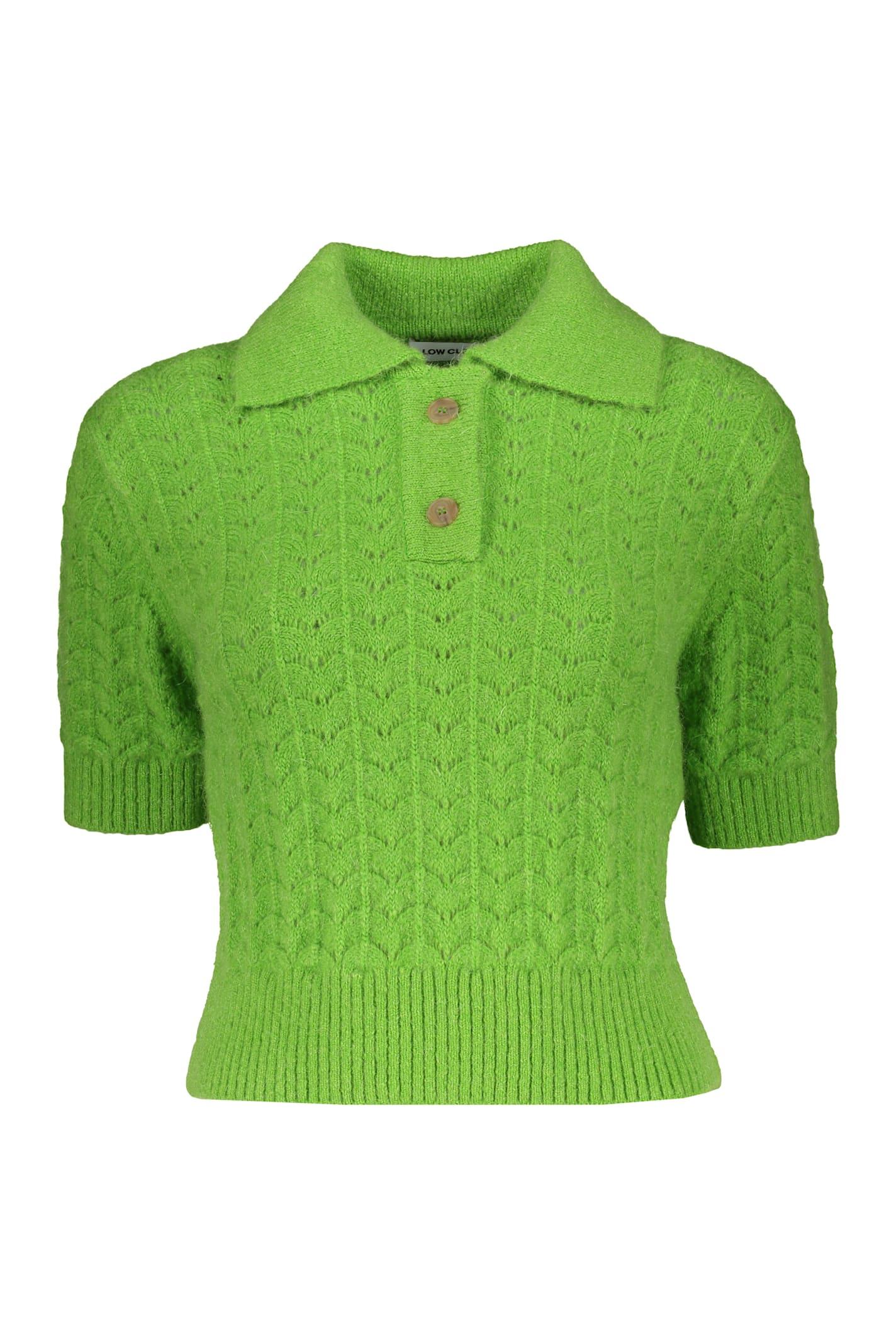 low classic knitted polo shirt