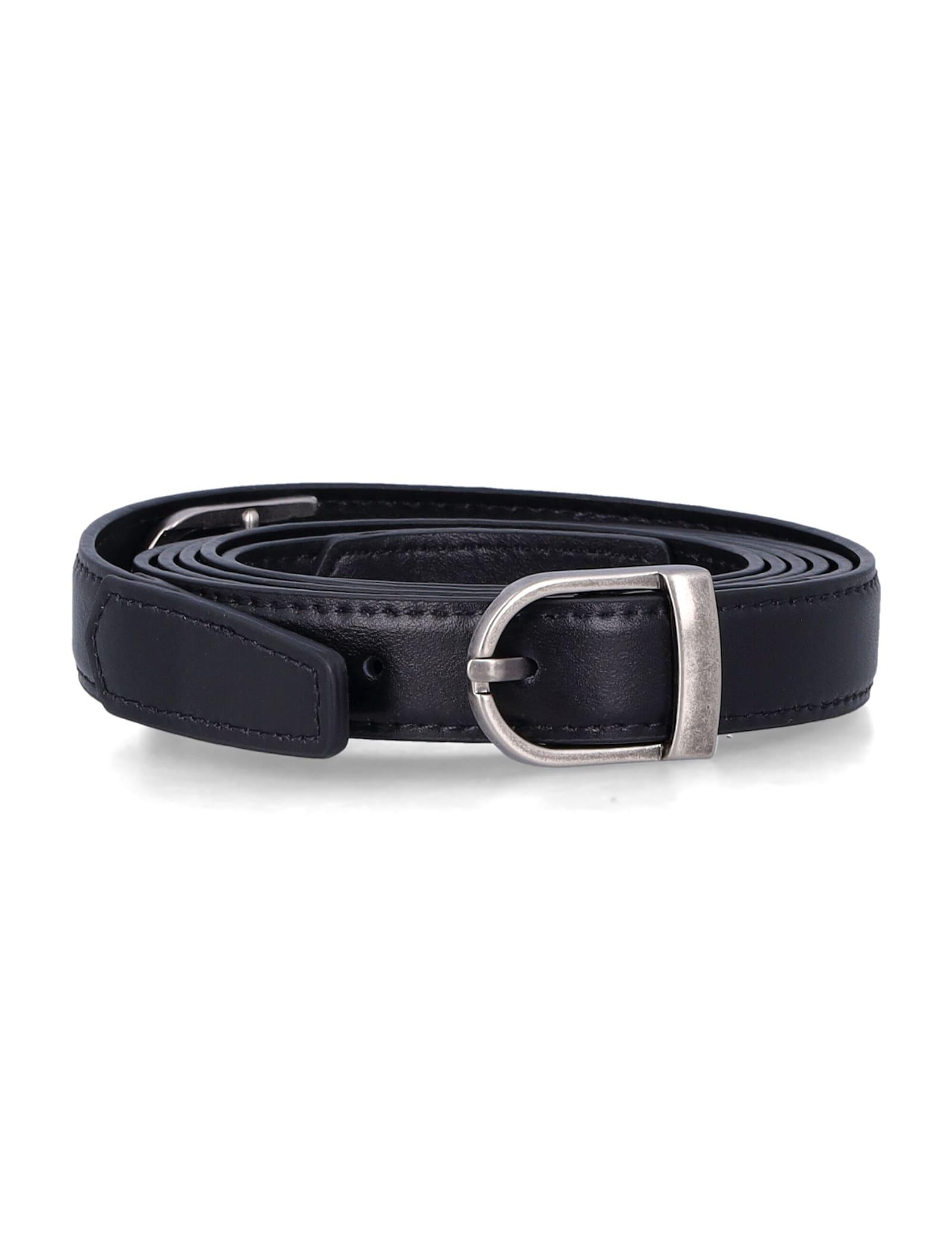low classic leather two-way buckle belt