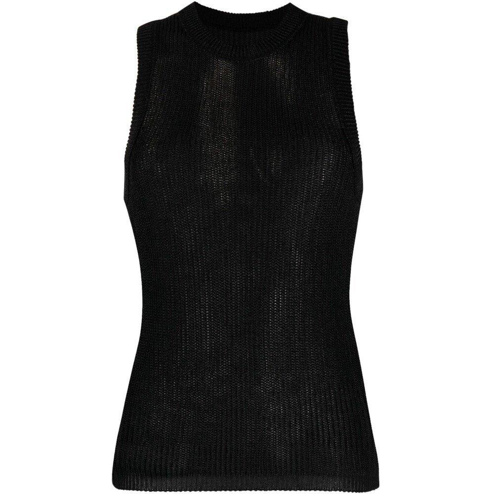 low classic open-knit tank top