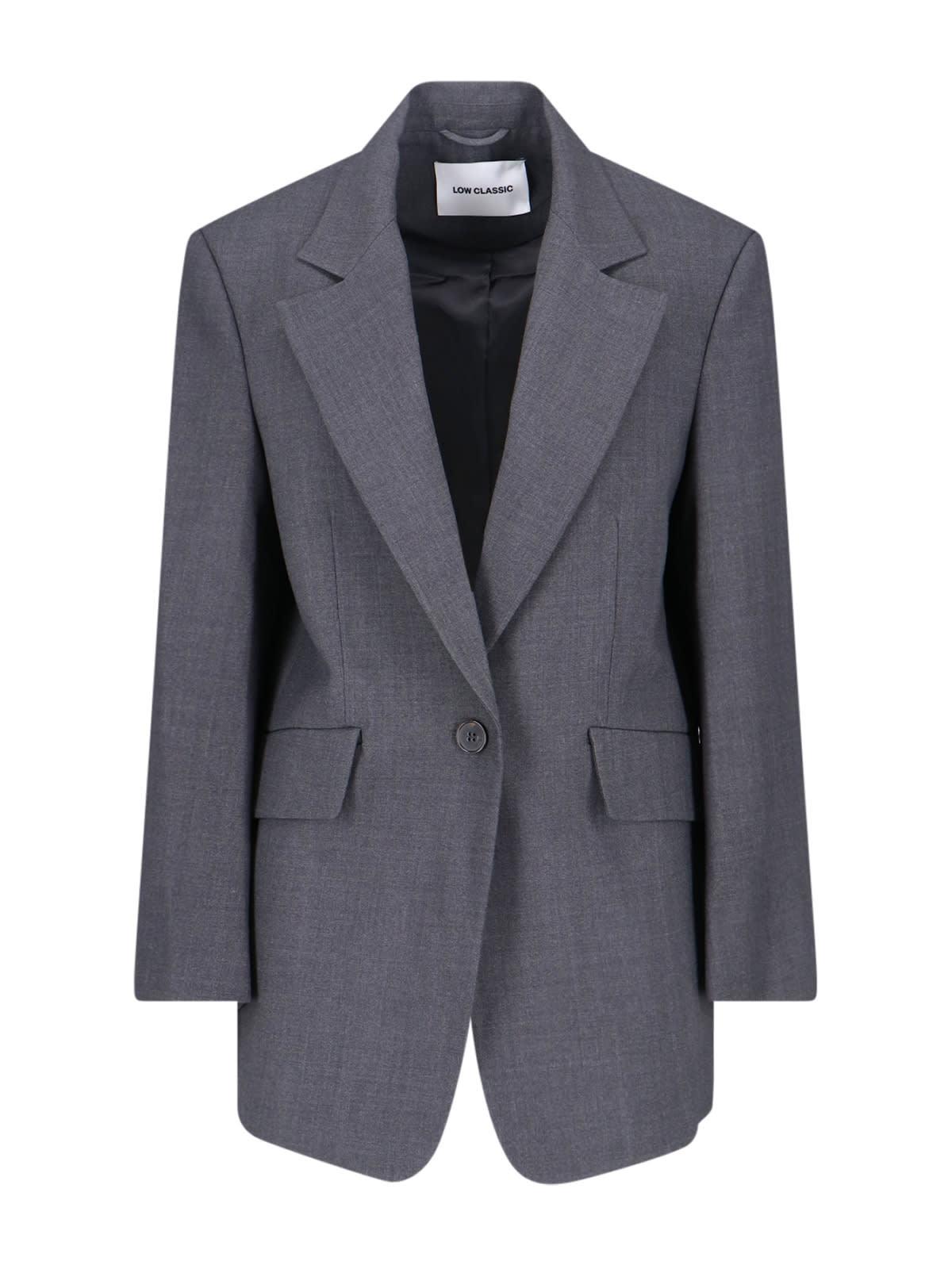 low classic single-breasted wool blazer