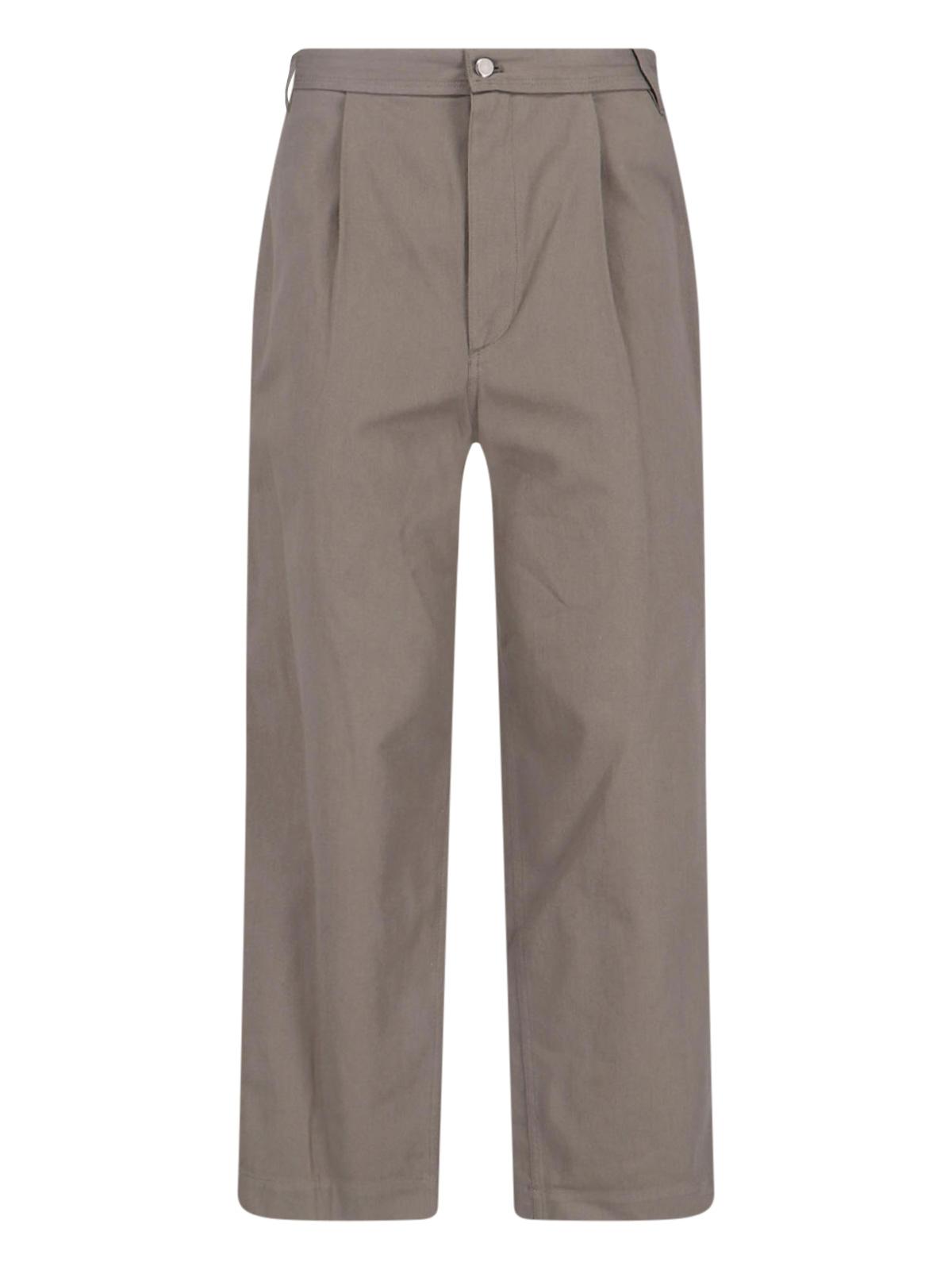 low classic trousers beige cotton - women