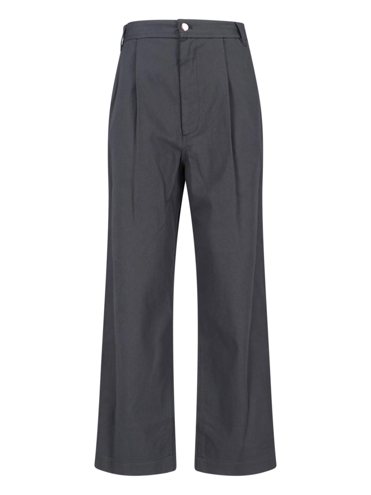 low classic trousers grey cotton - women