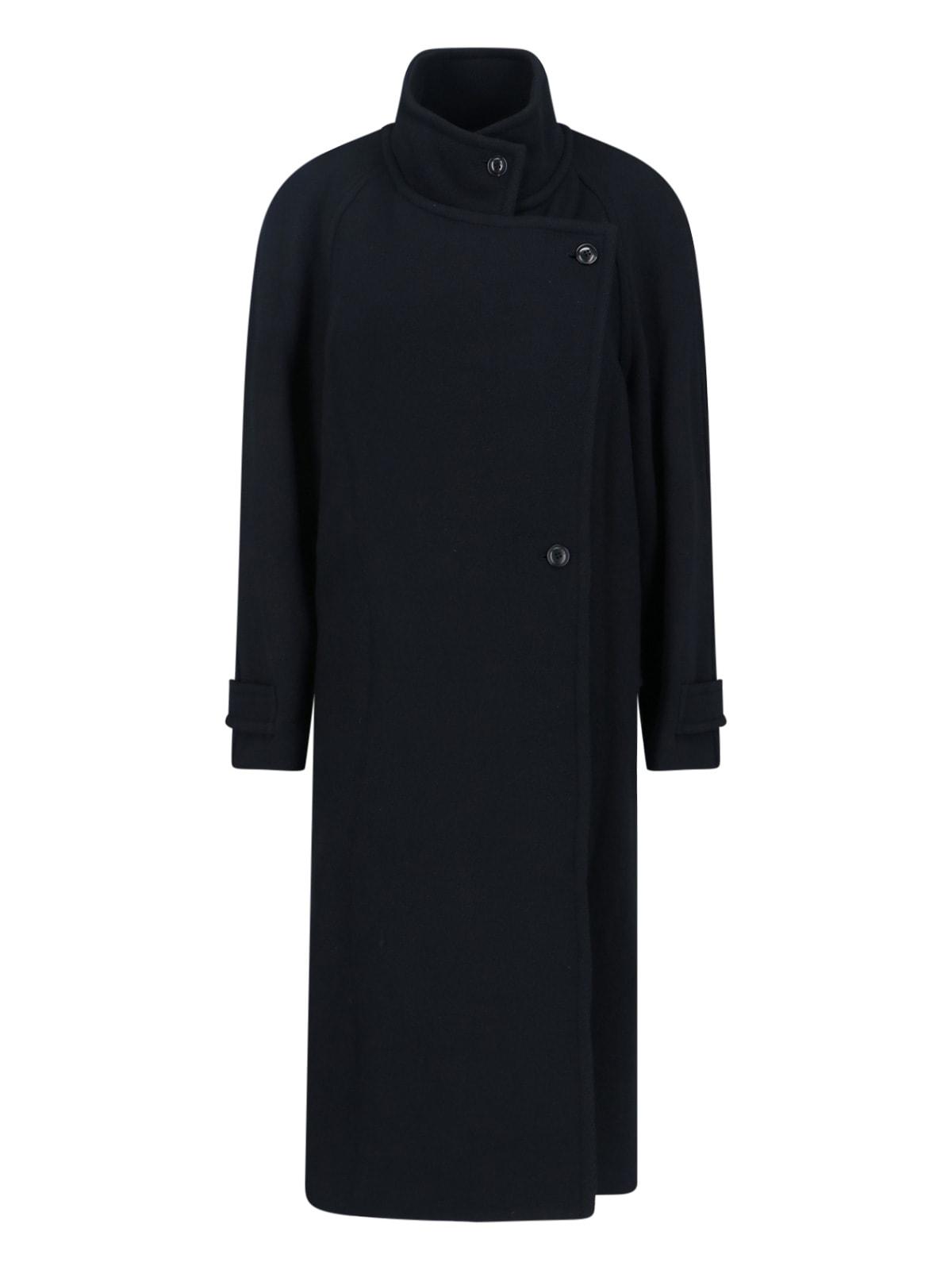 low classic wool twill coat