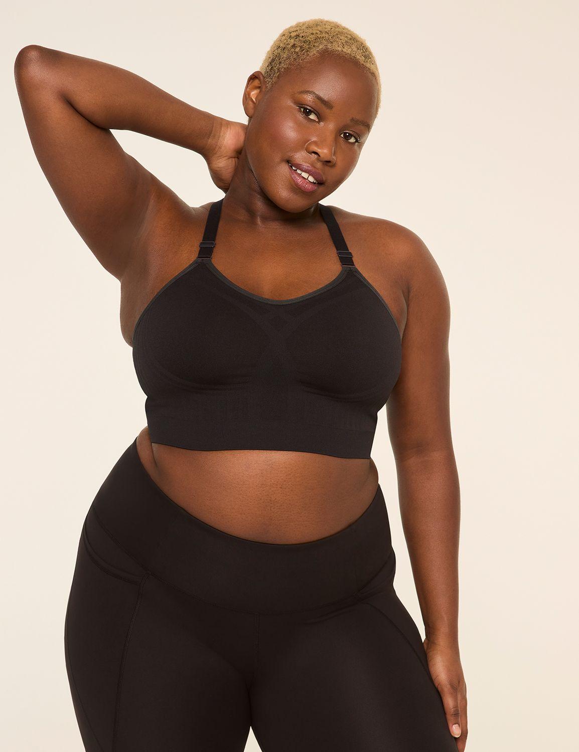 low-impact seamless strappy-back sports bra