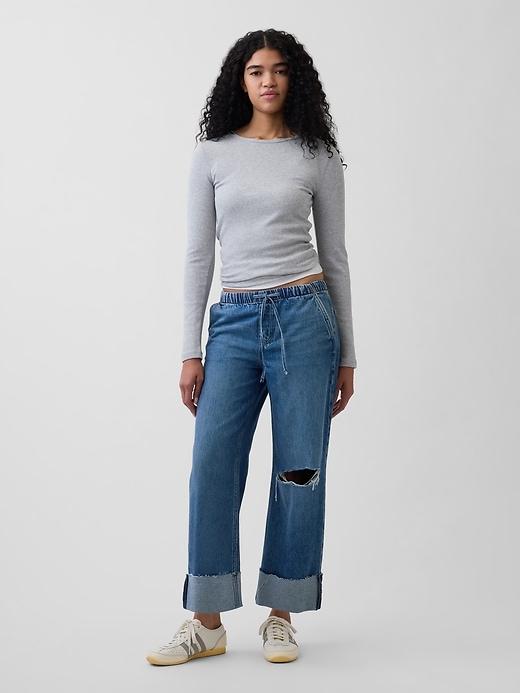 low rise '90s loose easy crop jeans