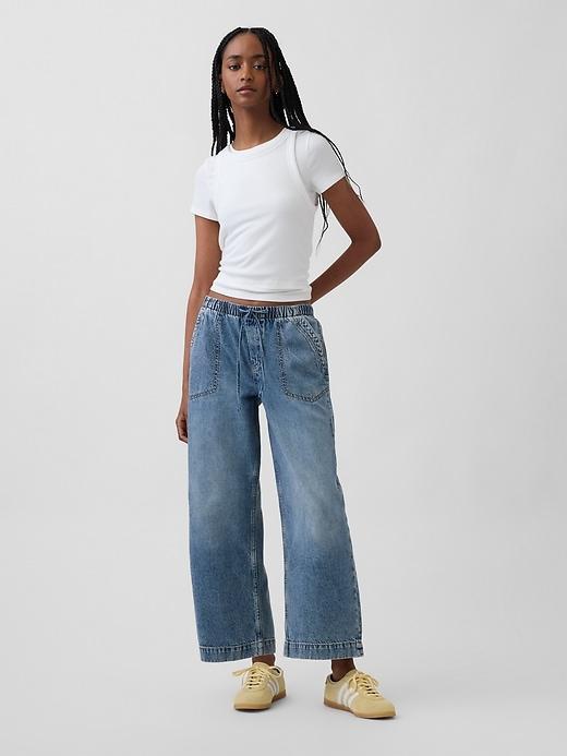 low rise '90s loose easy crop jeans