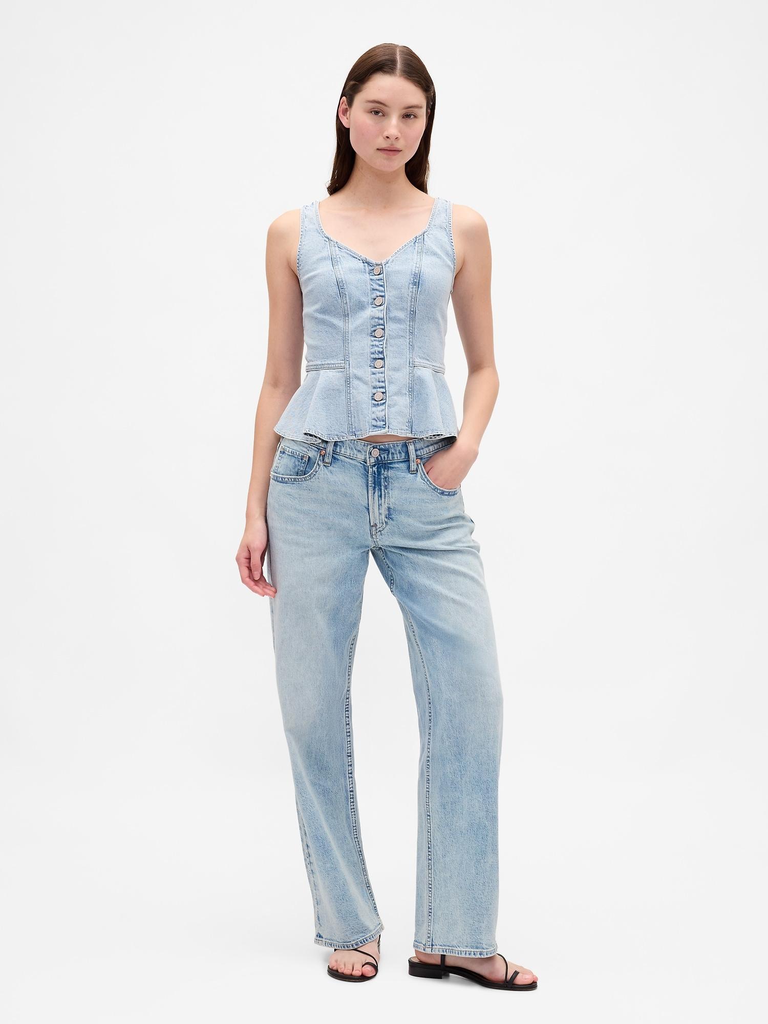 low rise '90s loose jeans