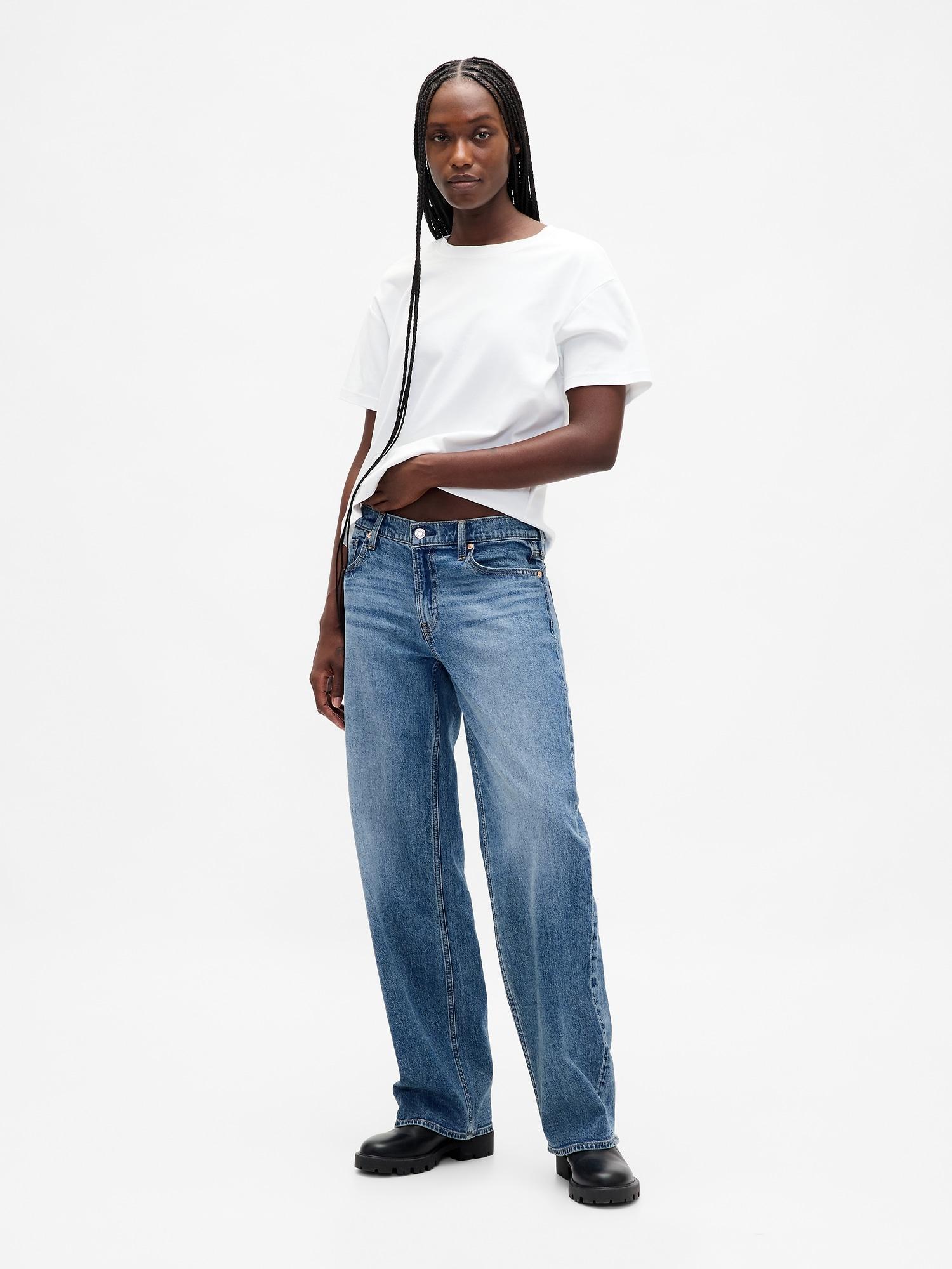 low rise '90s loose jeans