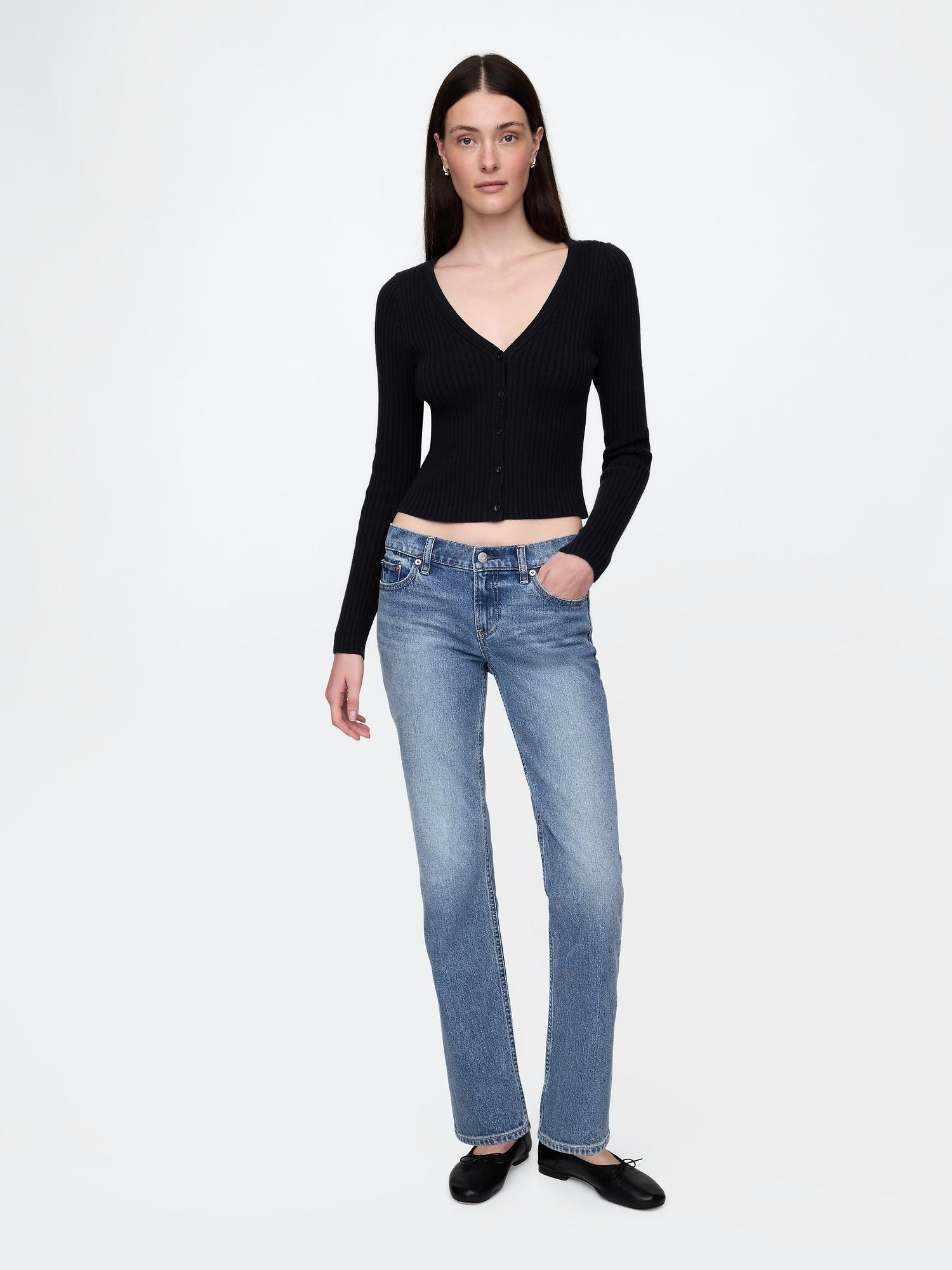 low rise '90s straight jeans