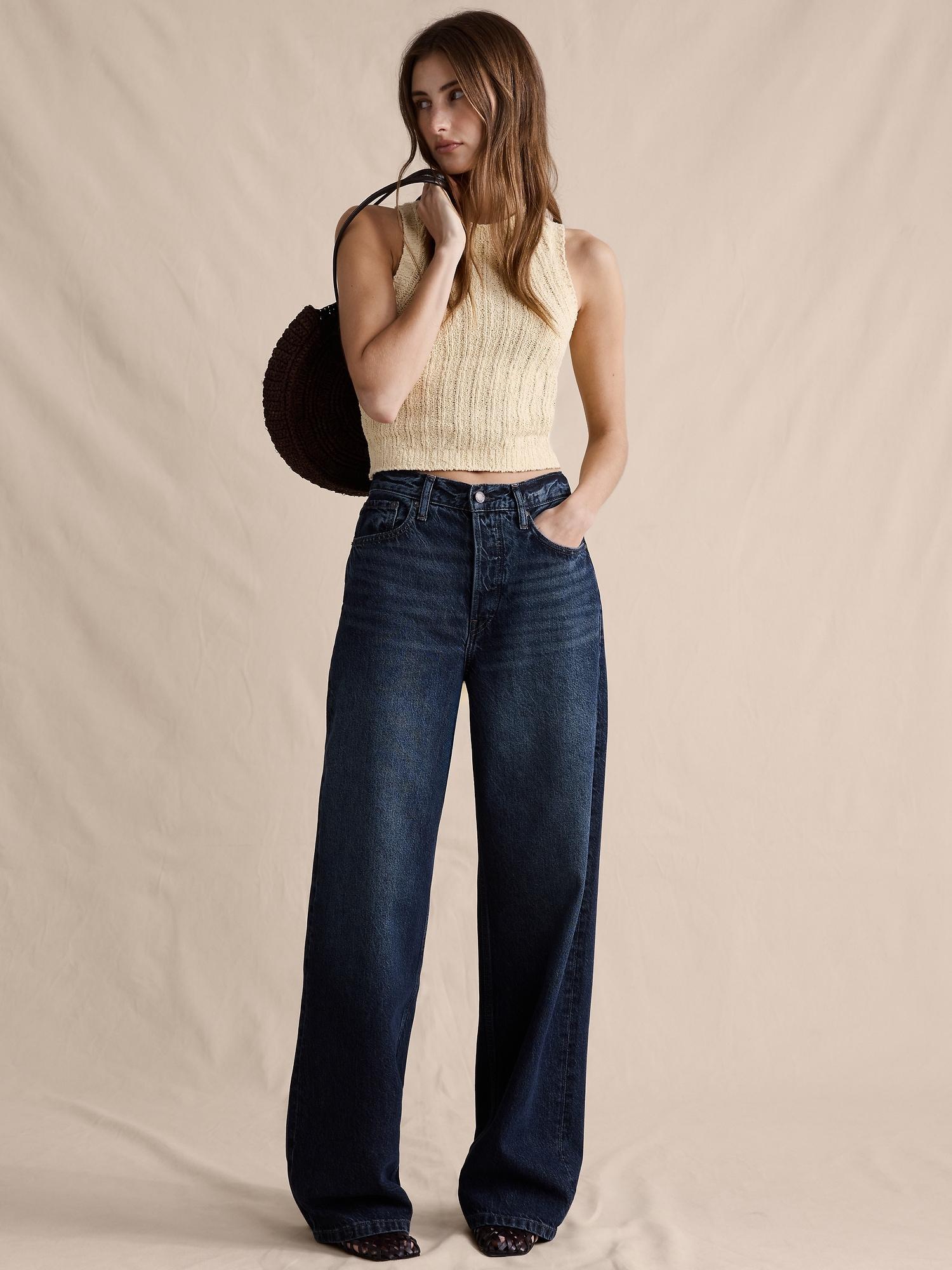 low-rise baggy-straight lightweight jean