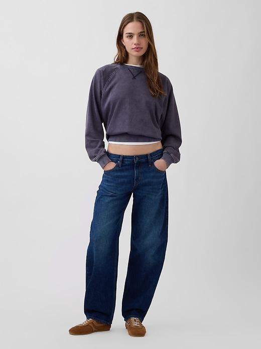 low rise barrel jeans