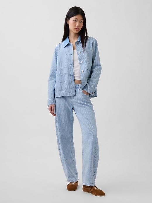 low rise barrel jeans