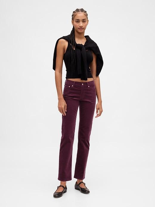 low rise corduroy '90s slim straight pants