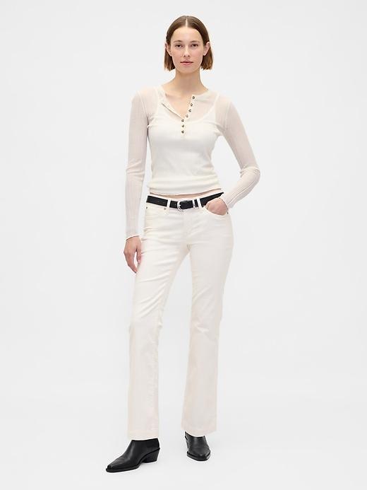 low rise corduroy long & lean pants