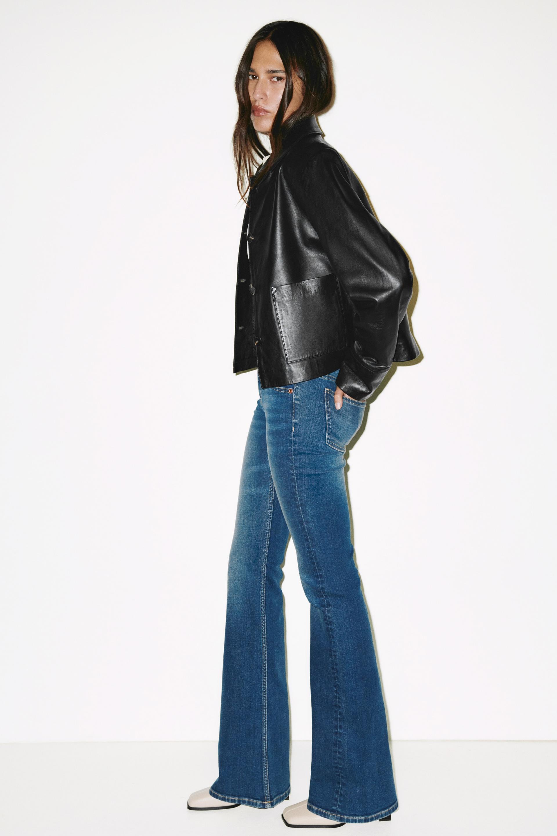 low rise flared leg jeans