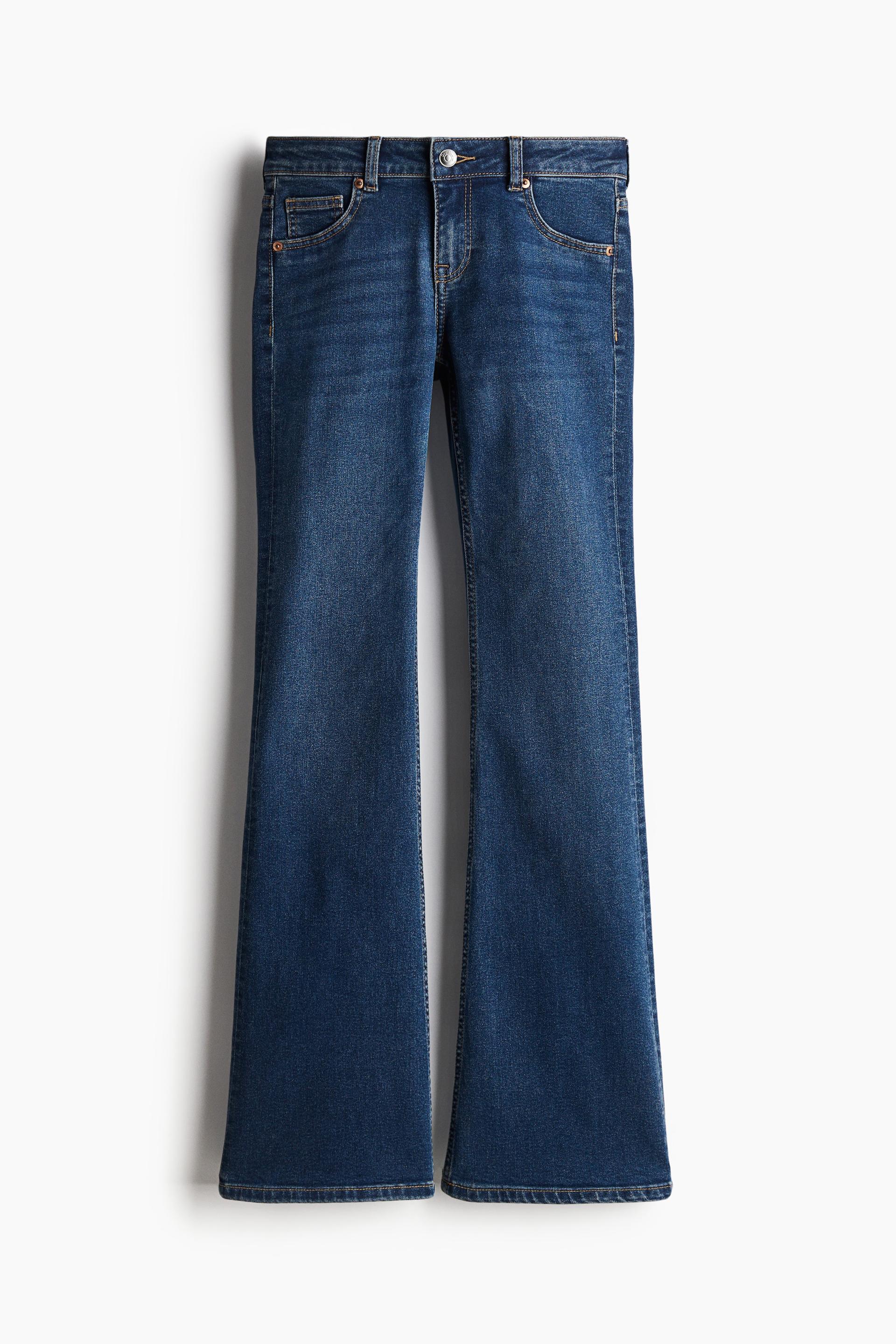 low rise flared leg jeans