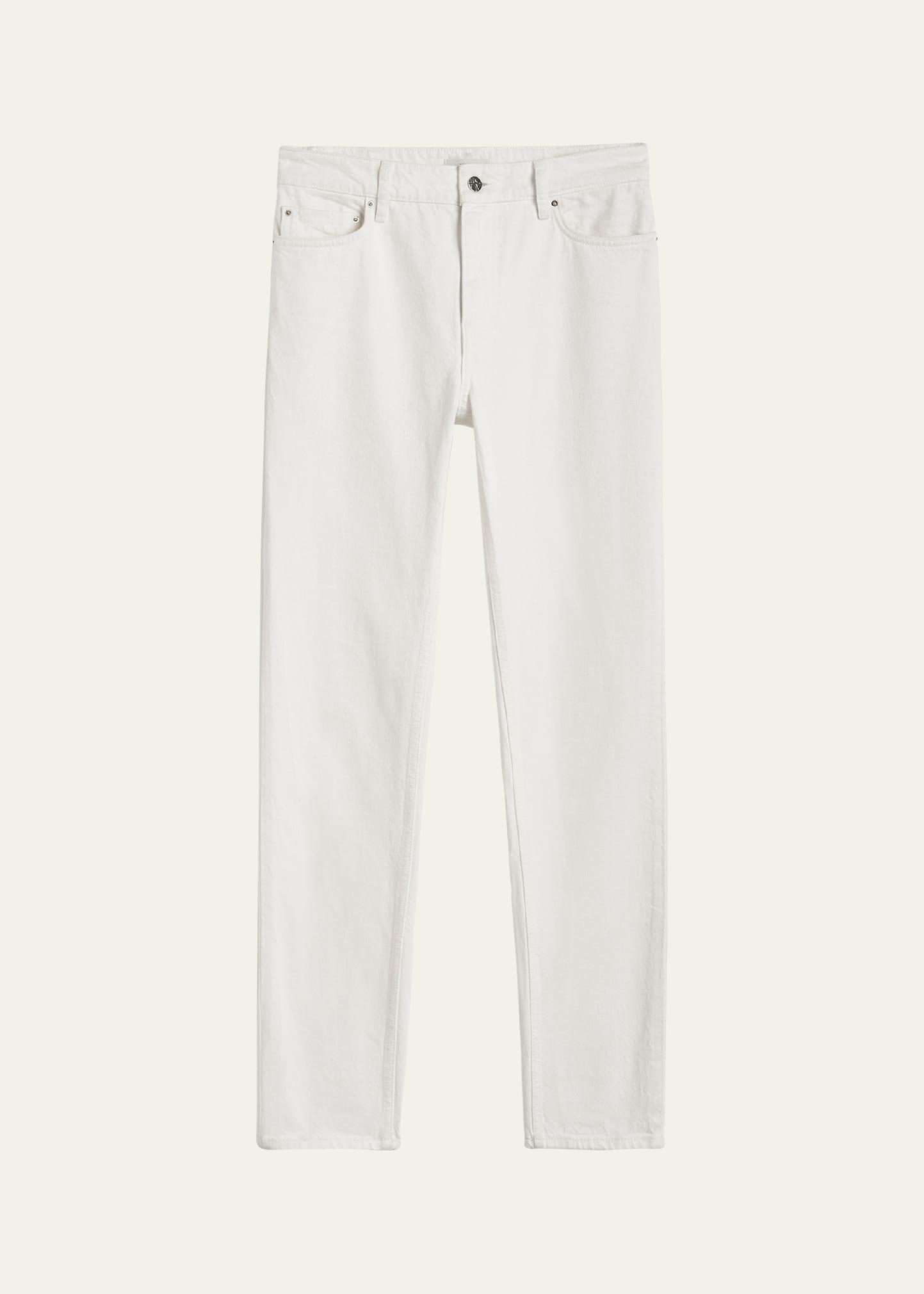 low rise tapered denim pants