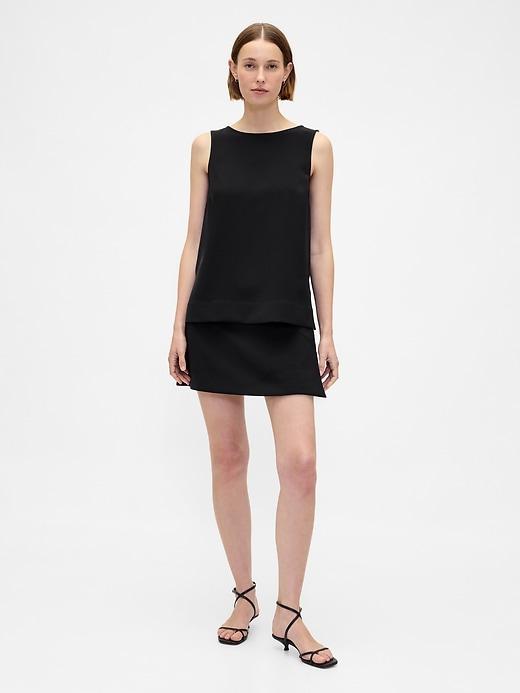 low rise twill mini skort