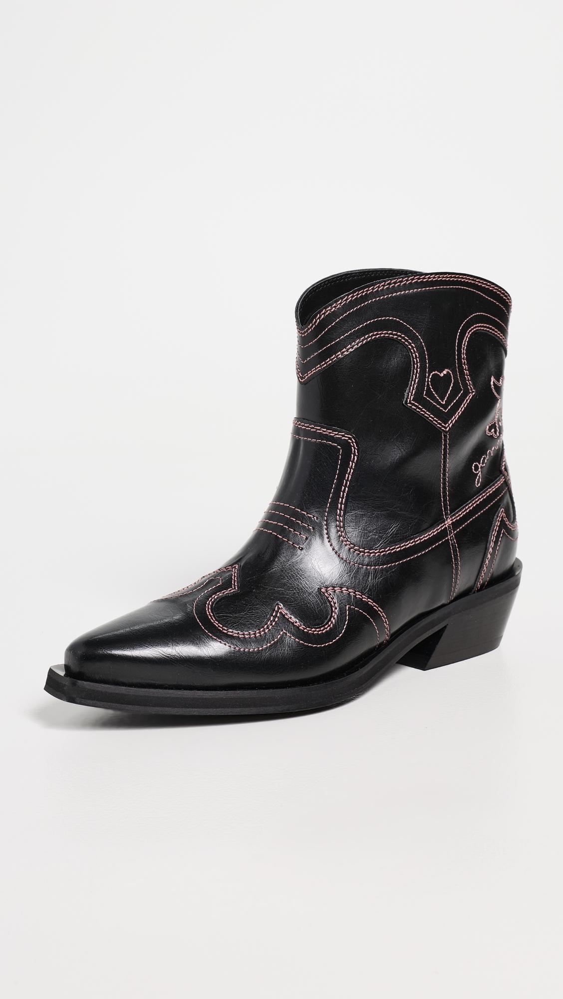 low shaft embroidered western boots