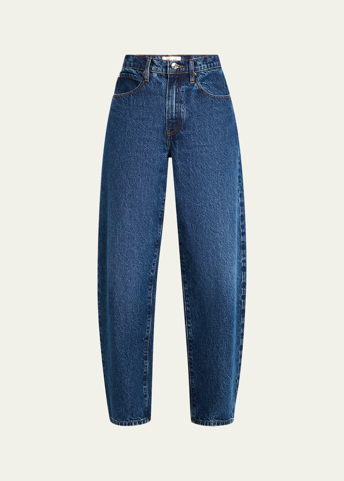 low slung barrel jeans