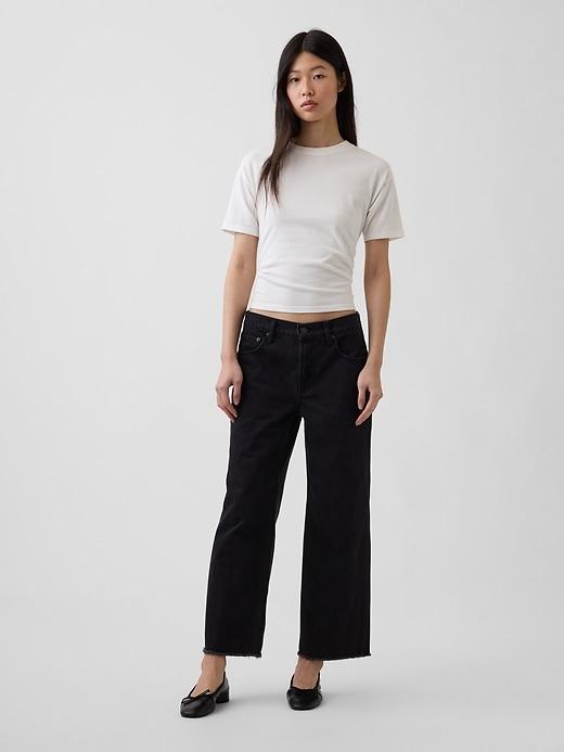 low slung relaxed crop jeans