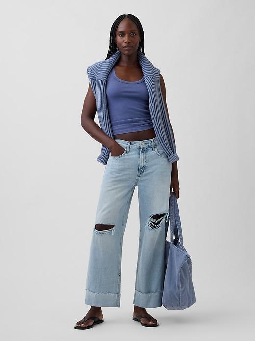 low slung ultrasoft relaxed crop jeans