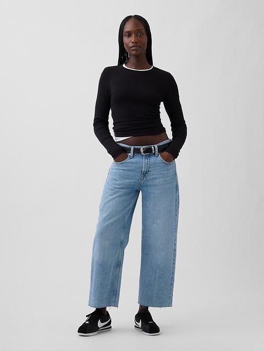 low slung ultrasoft relaxed crop jeans