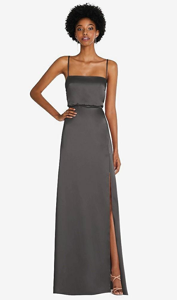 low tie-back maxi dress with adjustable skinny straps