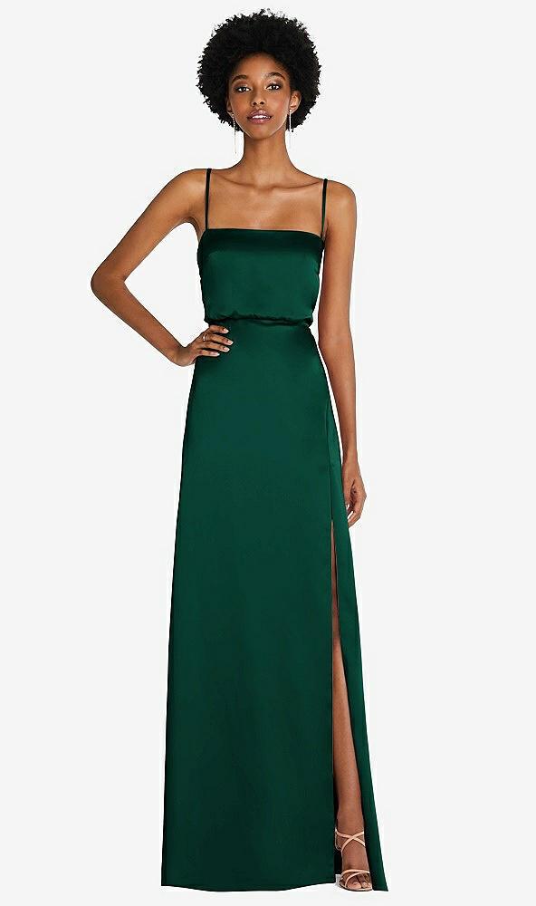low tie-back maxi dress with adjustable skinny straps