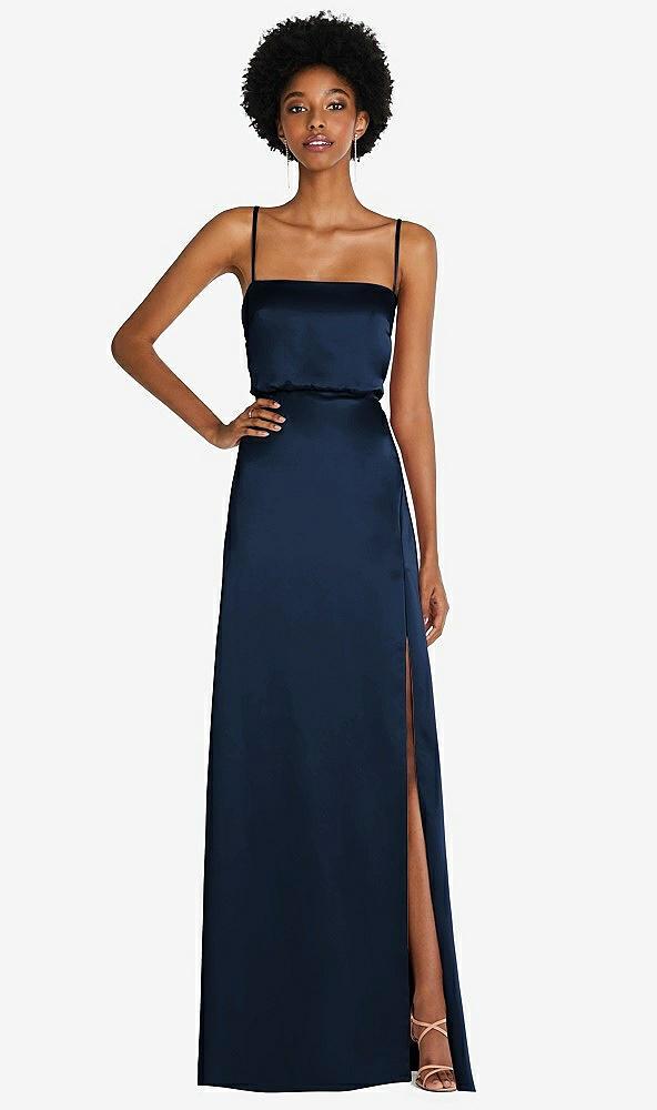 low tie-back maxi dress with adjustable skinny straps