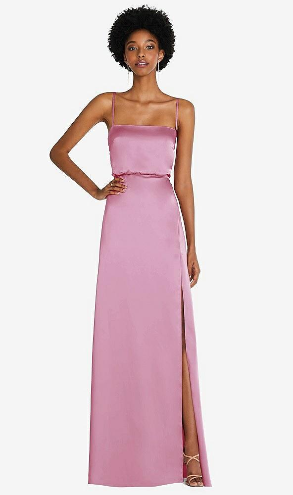 low tie-back maxi dress with adjustable skinny straps