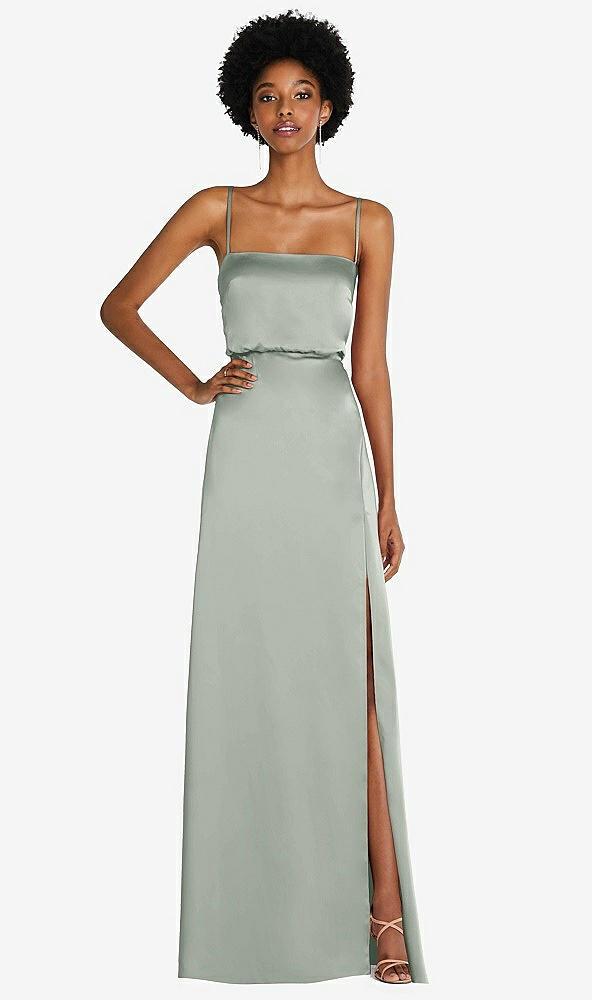 low tie-back maxi dress with adjustable skinny straps