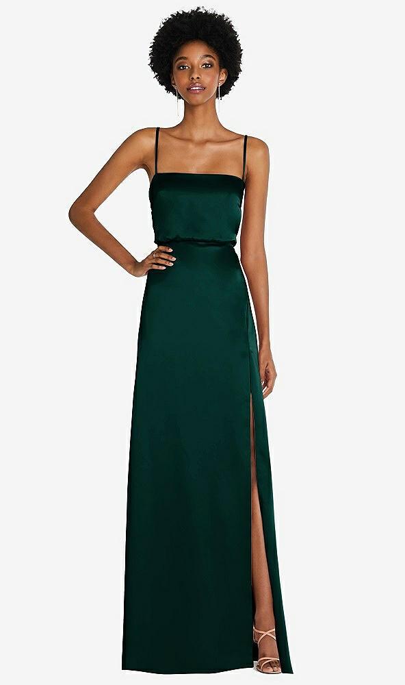 low tie-back maxi dress with adjustable skinny straps