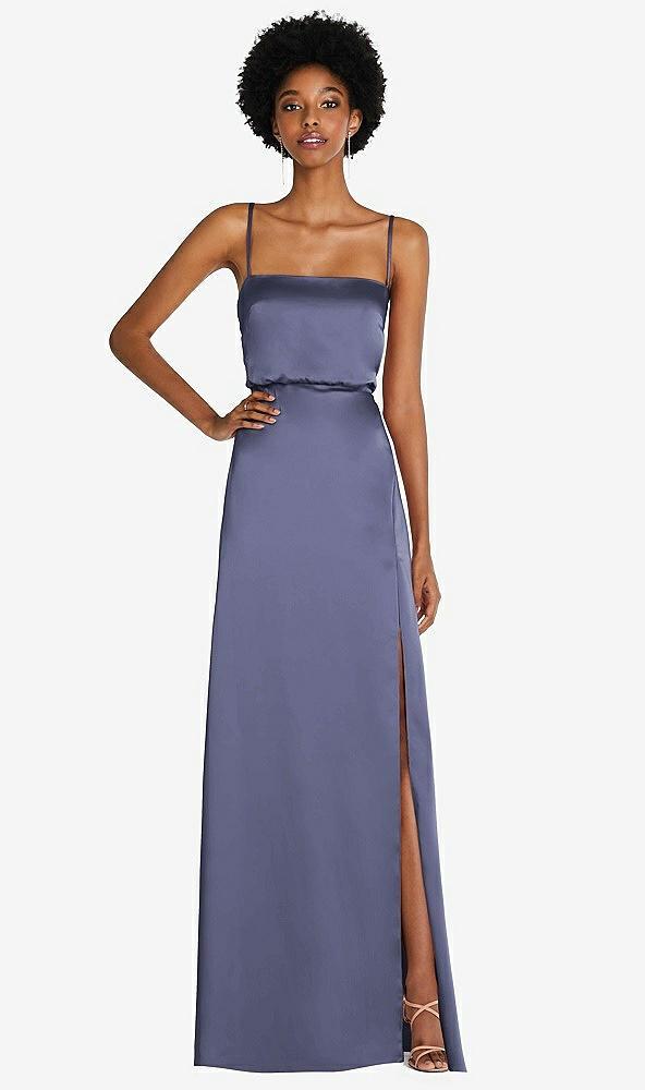low tie-back maxi dress with adjustable skinny straps