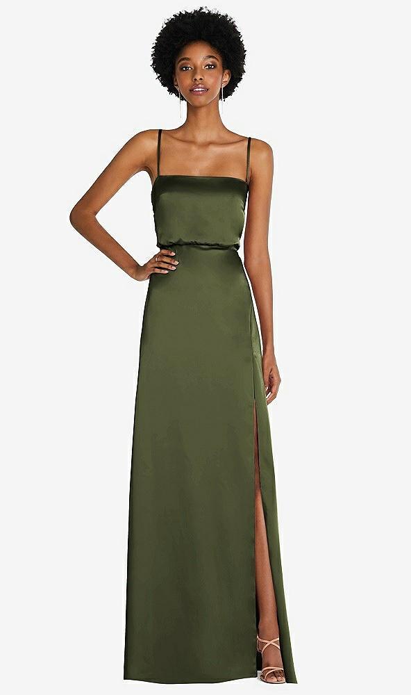 low tie-back maxi dress with adjustable skinny straps